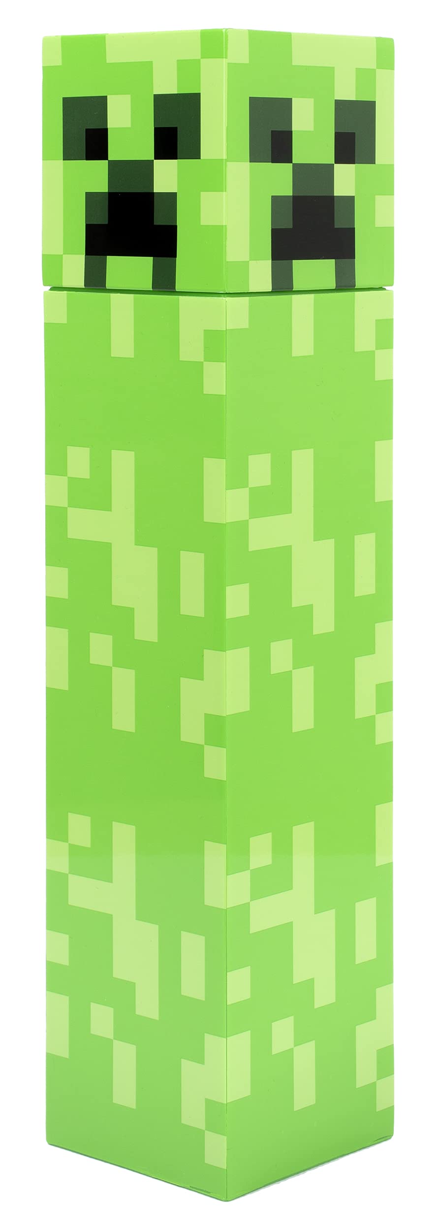 Minecraft - Kids Water Bottle 650ml - Pixelated Green Creeper Design - Kids Back to School, Reusable Water Bottle - 650 ml Merchandise