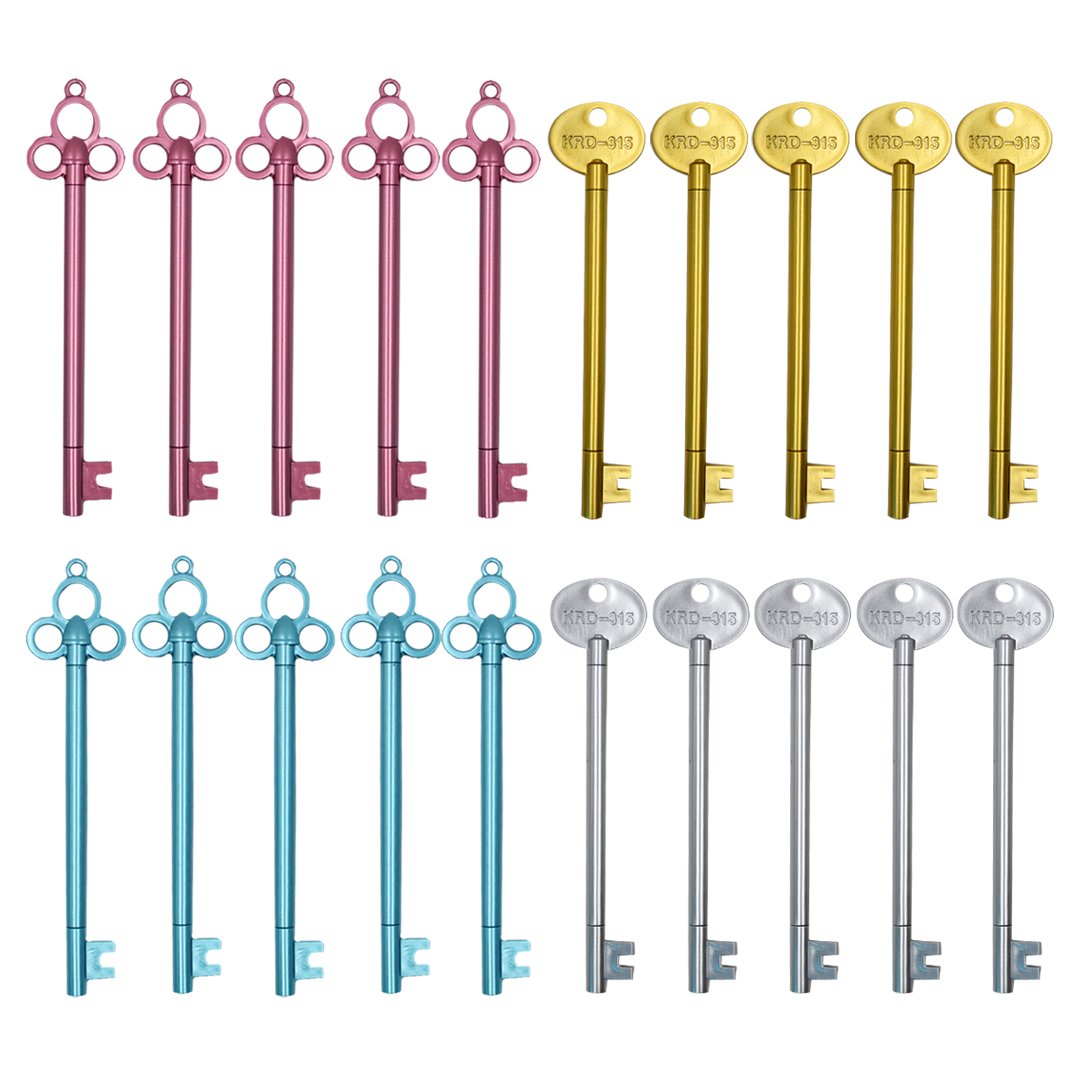 Millya Student Lovely Black Gel Ink Pen Set Creative Key Shaped Sign Pen Rollerball Fountain Pens for School Office,Pack of 20