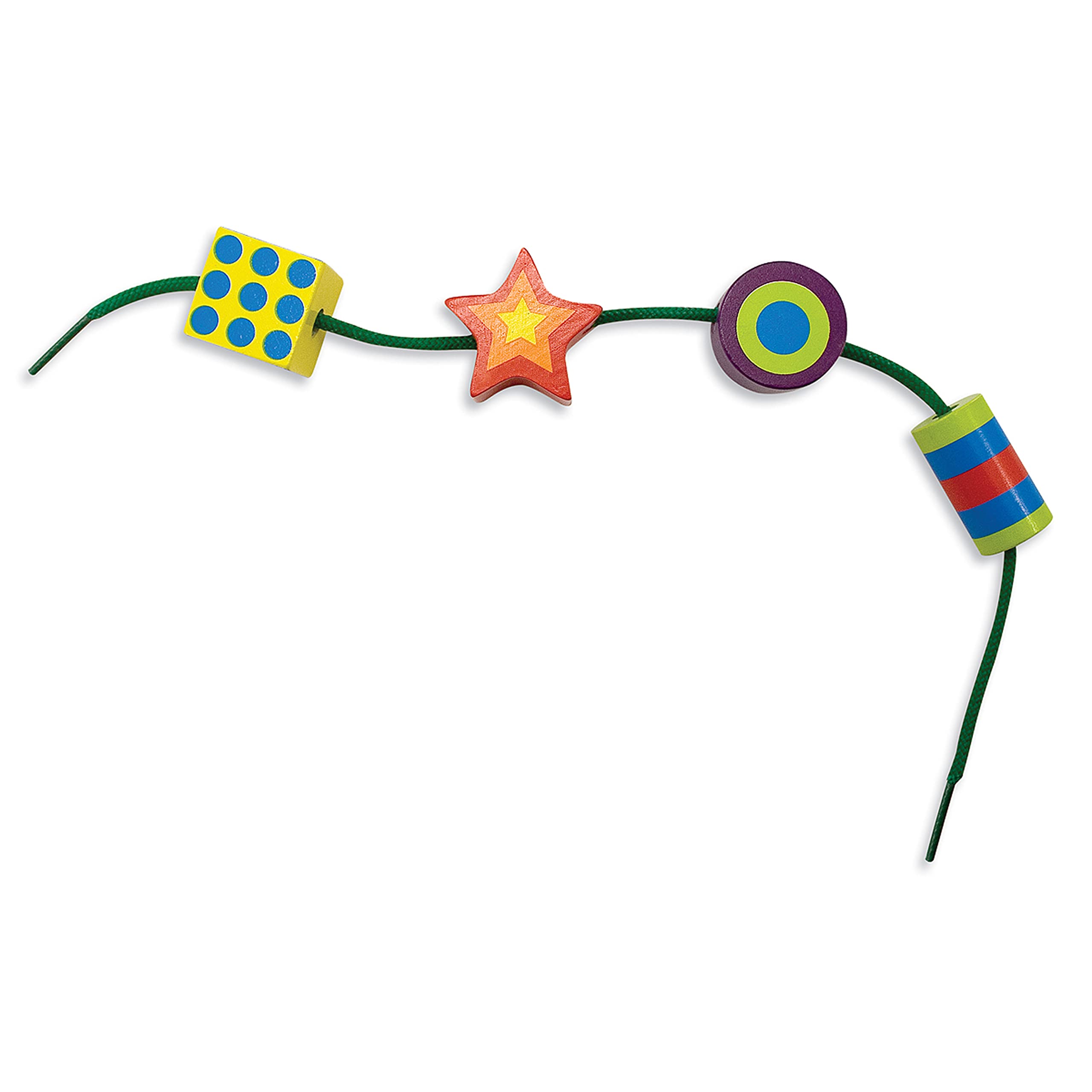 Melissa & Doug Deluxe Wooden Lacing Beads - Educational Activity with 27 Beads and 2 Laces