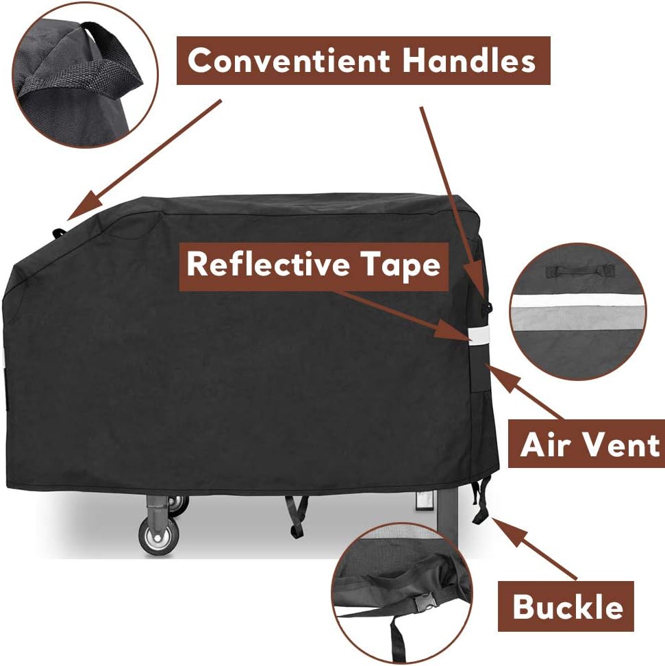 QuliMetal 28" Grill Griddle Cover for Blackstone Outdoor Cooking Gas Grill Griddle Flat Top Station, for Camp Chef Griddle and Most 2 Burner Flat Top Grill Griddle, Heavy Duty Cover with Support Pole: Kitchen & Dining