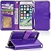 Arae Premium PU Leather Wallet Case with Kickstand and Flip Cover for iPhone 7/8 / SE 3rd Gen/SE 2020 4.7 inch - Purple