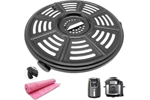 CyHiThai 8.2IN Air Fryer Crisper Tray for Ninja AF101 4QT AF161 AF150 XL 5.5QT Air Fryers, Premium Air Fryer Grate Grill Plate Insert Pan Crisping Tray Rack Grid for Ninja FD302 Foodi Pressure Cooker