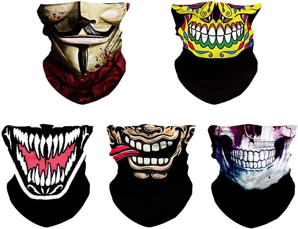 Unisex Seamless Face Mask Neck Gaiter Scarf Rave Bandana Tube Mask Headwear