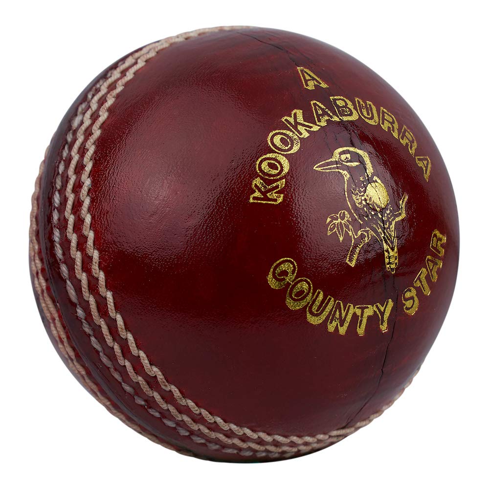 Kookaburra County Star Cricket Ball 4.75oz, Red, Youths