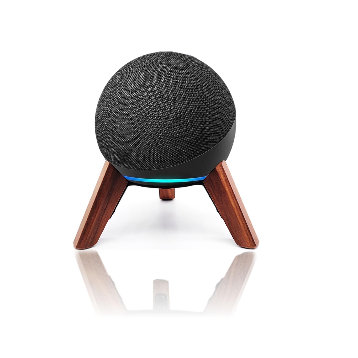Real Wood Stand for Echo Dots(4th Gen)(5th Gen),Tripod Accessories Protect Speaker for Better Sound,Secure Stable Wooden Mount Holder for Echo Dot (Newest Model) 2024,(Walnut)