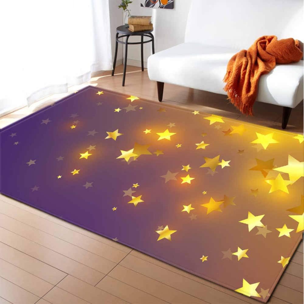 KFEKDT 3D Galaxy Stars Carpet Home Decoration Area Carpet Non-Slip Bedroom Dining Room Children's Games Living Room Carpet No-5 140x195cm