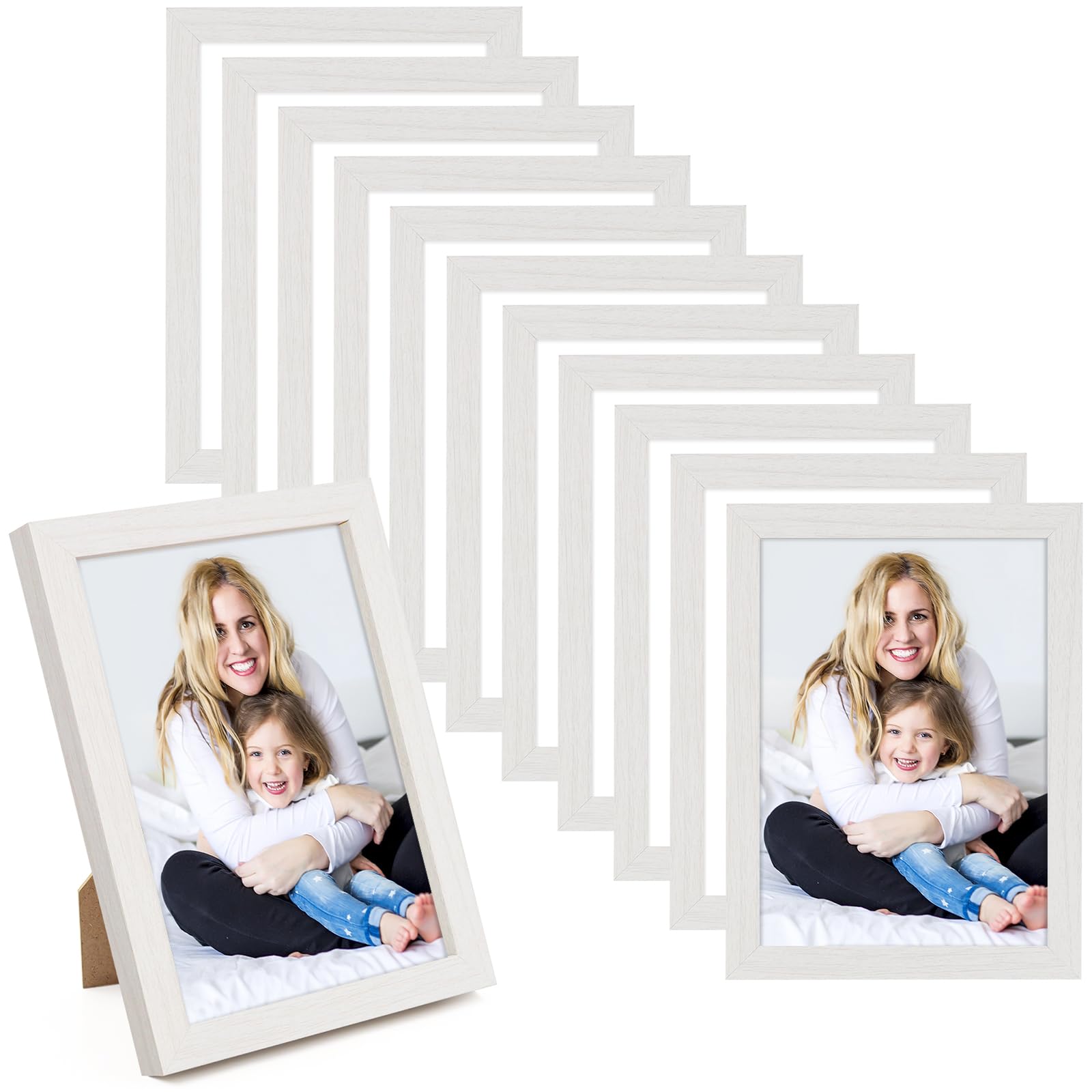 WenYa 4x6 White Photo Frames, 12 Pack 6x4 Picture Frames Wall and Desktop Horizontal Vertical 6-inch Photo Frames for Family Pictures Display (White, 4x6-12pack)