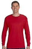 Hanes TAGLESS Long-Sleeve T-Shirt,Deep Red,Large