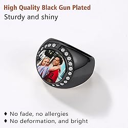 FindChic Customized Round Signet Rings with Photo