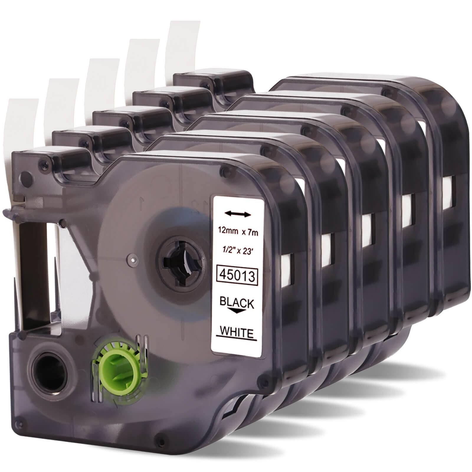 DINGYI 5X Label Tape Compatible with Label Printer Tape A45013 S0720530 Black on White Replacement for LabelManager 280 160 210D 360D 420P Labelpoint 150 250 Labels