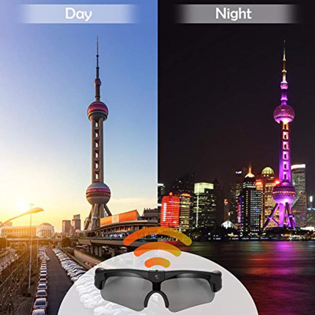 Roseni 1280x960 Resolution Camera Digital Sunglasses Climbing Eyewear Video Recoder (Black)