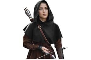 Joukavor Medieval Cowl Hood Renaissance Hood Halloween Short Hooded Cape for Women Men
