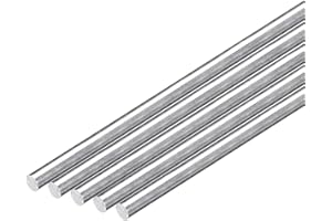 uxcell 5Pcs 1/4"(6mm) Dia Round Aluminum Rod, 16"(406mm) Long 6063 Aluminum Round Rod Solid Lathe Bar Stock for Industry Cons