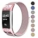 SWEES Metal Bands Compatible Fitbit Charge 2, Stainless Steel Metal Magnetic with Diamond Dressy Design Replacement Wristband Small (5.5