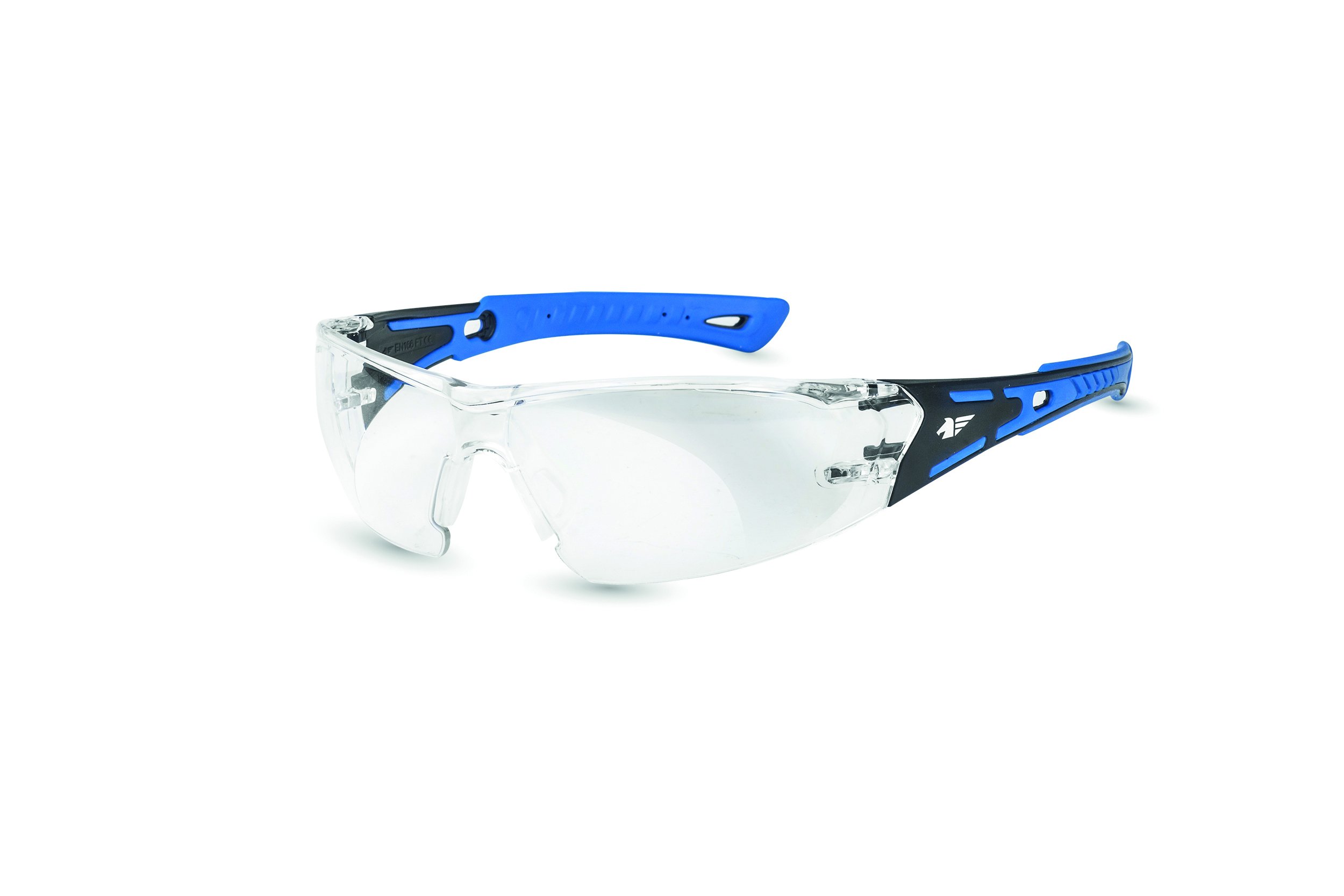 PEGASO 103.01 - Anti-Impact Protection Glasses Range Black & White Model PC Colourless Anti-Fog Lens, Blue and Black, L