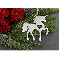 Iron Maid Art Love Unicorn Horse Animal Christmas Ornament Rustic Aluminum for Her Him Home Fall Decor Wedding Favor Thanksgiving