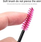 SWKJ 60 PCS Disposable Eyelash Brushes Spoolies Rose Red Cosmetic Wands view 5