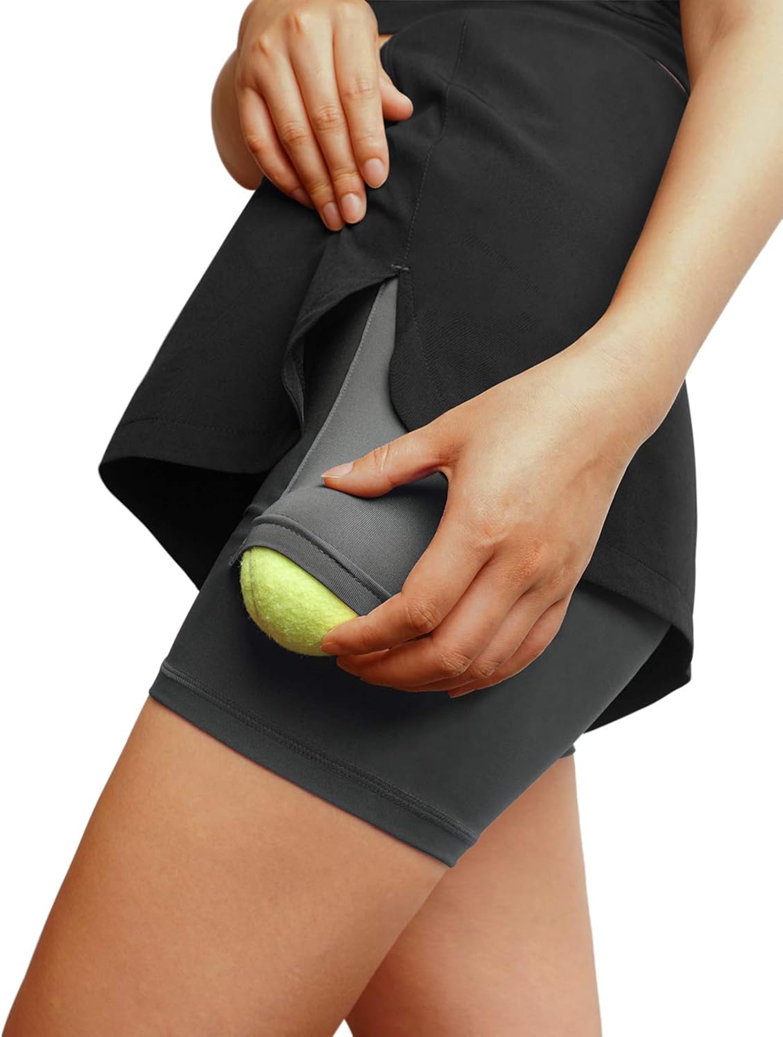 SEVEGO Women's Athletic Tennis Skirt with Built-in Shorts Side Pockets Mid Waisted Workout Training Golf Running Skorts: Clothing
