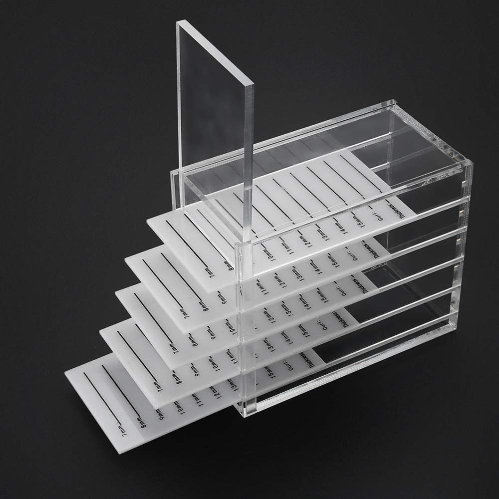Buqikma Acrylic 5 Layers Clear Eyelash Storage Box False Eyelash Holder Case Makeup Display Container (Eyelash Box)