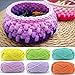 preliked Hand-Knit Woven Thread Thick Basket Blanket Braided DIY Crochet Cloth Fancy Yarn (Grey)