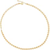 HotMixCold 14K Gold Fill or 925 Sterling Silver Coin Tattoo Choker Necklace, Dainty Tiny Circle Disc Boho Layering Jewelry