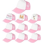 Outink 10 Pack Kids Trucker Hats Boys Girls Colorful Baseball Hats Adjustable Sublimation Blank Mesh Plain Baseball Caps