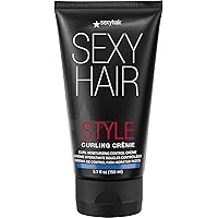 SexyHair Style Curling Crème Curl Moisturizing Control Crème, 5.1 Oz | Light Control | Maintains Moisture and Combats Frizz