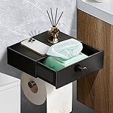 TTFCZYR Toilet Paper Roll Holder Ultra- with Hidden Wipes Storage & Phone Shelf Stainless Steel Quiet Design, Multiple Instal