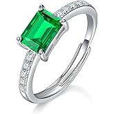 The sparkle sign 925 Sterling Silver Ring, Emerald Birthstone Ring, Fashionable Women's Gemstone Ring, Engagement Promise Ring, Women's Jewelry, Engagement, Anniversary, Valentine's Day Gift
