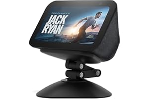 Dirose Stand for Echo Show 5 (3rd), Adjustable Height Tilt + Swivel Stand with Strong Magnetic, Rotates Side to Side, Compatible with Cell Phones & Show 5 (3/2/1 Gen) (Black)