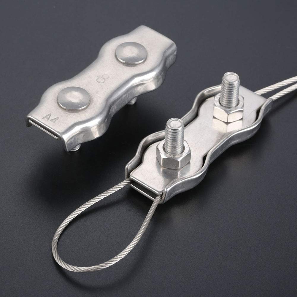 INTVN 18 Pieces M4 Wire Rope Clips, 304 Stainless Steel Duplex Wire