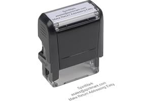 Custom Self-Inking Stamp – Personalized Rubber Stamp for Address, Office, Business - Choose from 18 Ink Colors and Colourful 