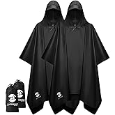 SaphiRose Hooded Rain Poncho Waterproof Raincoat Jacket for Men Women Adults