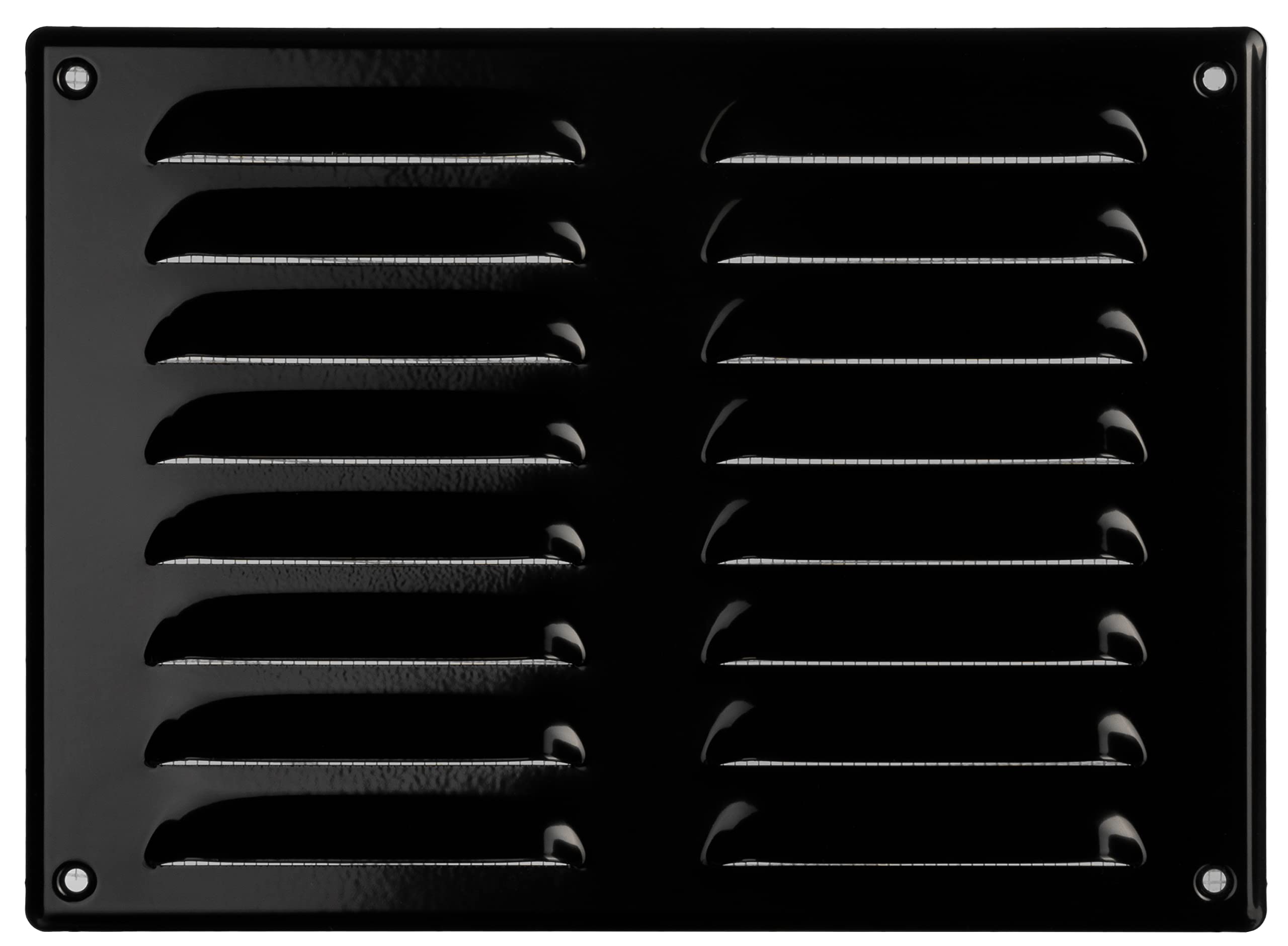 LIRAST 260x190mm / 10x7.5 inch Metal Black Ventilation Grille - Air Vent Cover with Insect Mesh