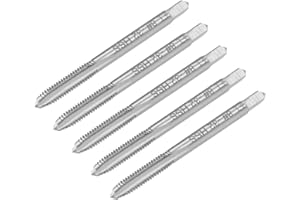 uxcell Machine Tap #8-32 UNC Thread 2B Class 3 Flutes High Speed Steel Screw Threading Tap Tapping Tool 5pcs
