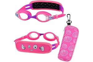 RUIGAO Swim Goggles Toddler Age 3-8,Kid Goggles No Hair Pull,Children Goggles Padded Strap