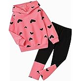 Ayzozuy Toddler Kid Girl Clothes Bear Print Drop Shoulder Hoodie Put Together Plaid Pants 2PC Outfit Set