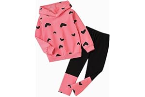 Ayzozuy Toddler Kid Girl Clothes Bear Print Drop Shoulder Hoodie Put Together Plaid Pants 2PC Outfit Set