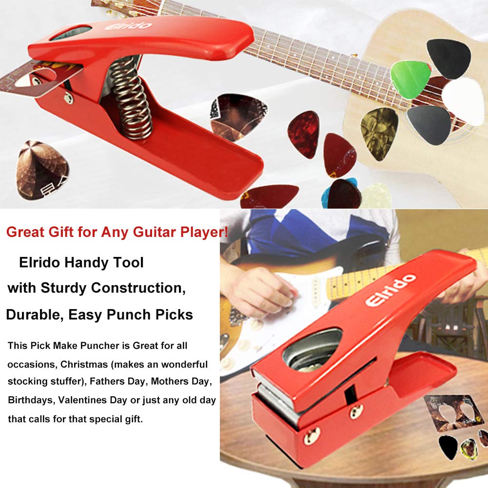Guitar Pick Cutter Punch DIY Guitar Picks Puncher Perfectly Cut Guitar Pick Maker Punch Every Time Cutter Professional Red by Elrido