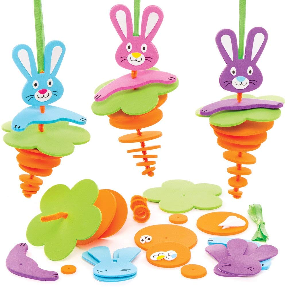 Baker Ross Bunny Stacking Decorations - Pack of 6, Easter Crafts, Craft For Kids (AT420)
