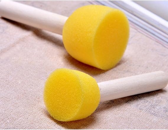 STOBOK Round Paint Foam Sponge Brush Kids Painting Tools for