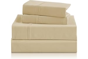 CozySmile Holtel Luxury Twin Sheet Set - 3 Piece Soft Microfiber Sheets for Twin Size Bed, 16" Deep Pocket Easy Care Wrinkle Free Cooling Bedding Sheet and Pillowcase Set, Beige