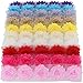 Mybigqueen 5 Piece Boutique Shabby Chic Fabric Rose Flowers Trim DIY Chiffon Frayed Tulle Flower, 10 Colors
