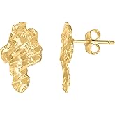 10kt Yellow Gold Mens Nugget Stud Earrings