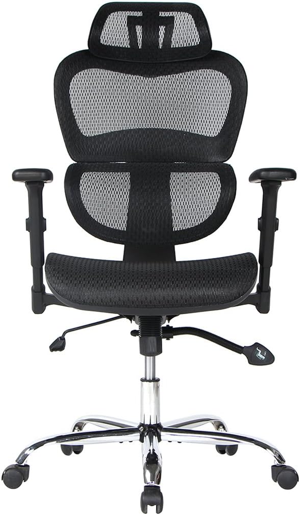 Viva Chair Ergonomic Swivel Mesh Office Chair with High Back, Adjustable Armrests and Headrest