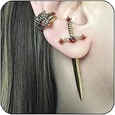 QLYOVWE Halloween Punk Earrings for Women Gothic Vintage Scissor Knife Earrings Spooky Skull Skeleton Dangle Earrings Scary Halloween Party Novelty Crazy Weird Jewelry Accessories