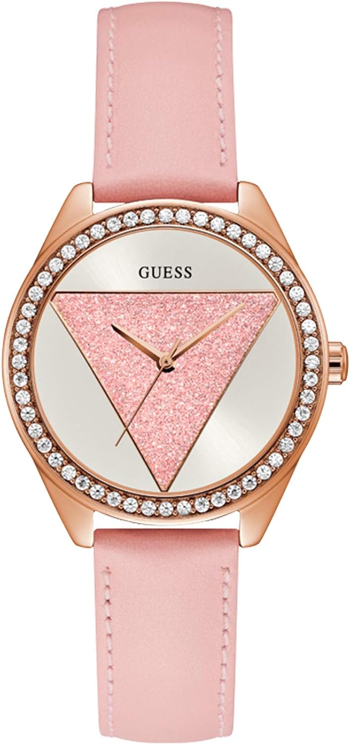 Guess Reloj Analógico para Mujer de Cuarzo con Correa en Cuero W0884L6