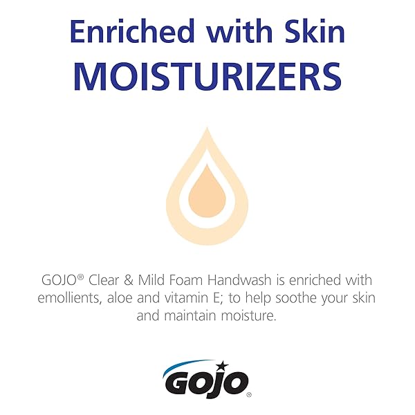 GOJO CLEAR & MILD FOAM HANDWASH, FRAGRANCE FREE, ECOLOGO CERTIFIED, 1250 ML FOAM SOAP REFILL ADX-12 PUSH-STYLE DISPENSER (PACK OF 3) – 8811-03