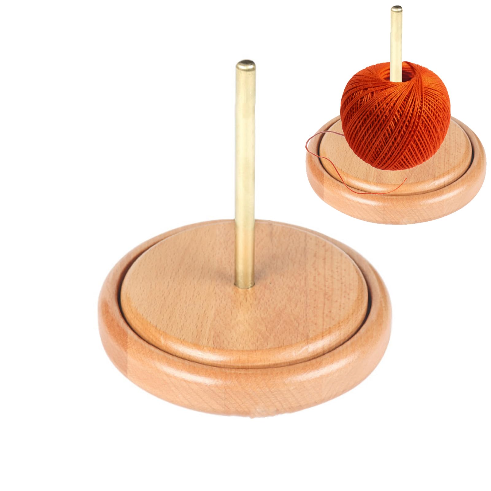 RoseFlower Wooden Yarn Holder Dispenser for Crocheting, Yarn Ball Holder for Knitting, Wood Yarn Holder,Thread Holder,Knitting Embroidery Accessory Gift, Yarn Spindle Dispenser Accessories#4