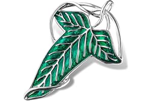 Bahamut Elegant Elven Green Tree Leaf Enamel Pins Brooch for Women Men Suit Pendant Necklace,Cloak Clasp Brooches Cosplay Jewelry